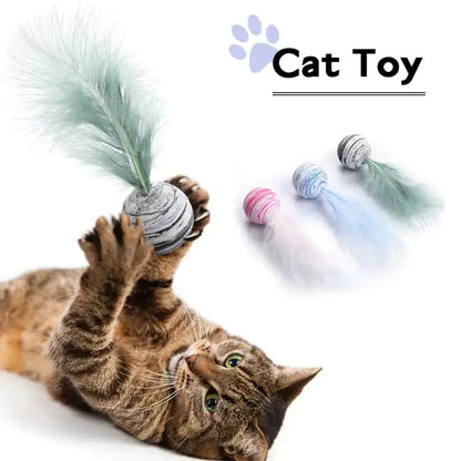 Interactive Feather Ball - Endless Fun for Curious Cats