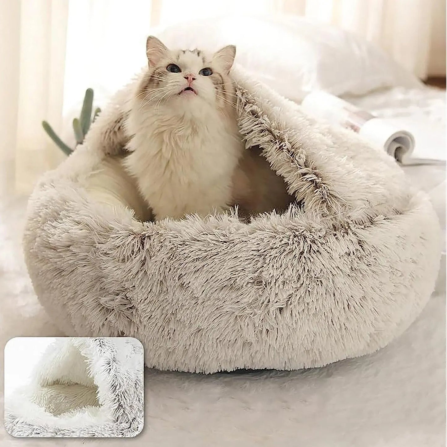 Ultra-Soft Plush Pet Bed - Reduces Anxiety & Improves Sleep