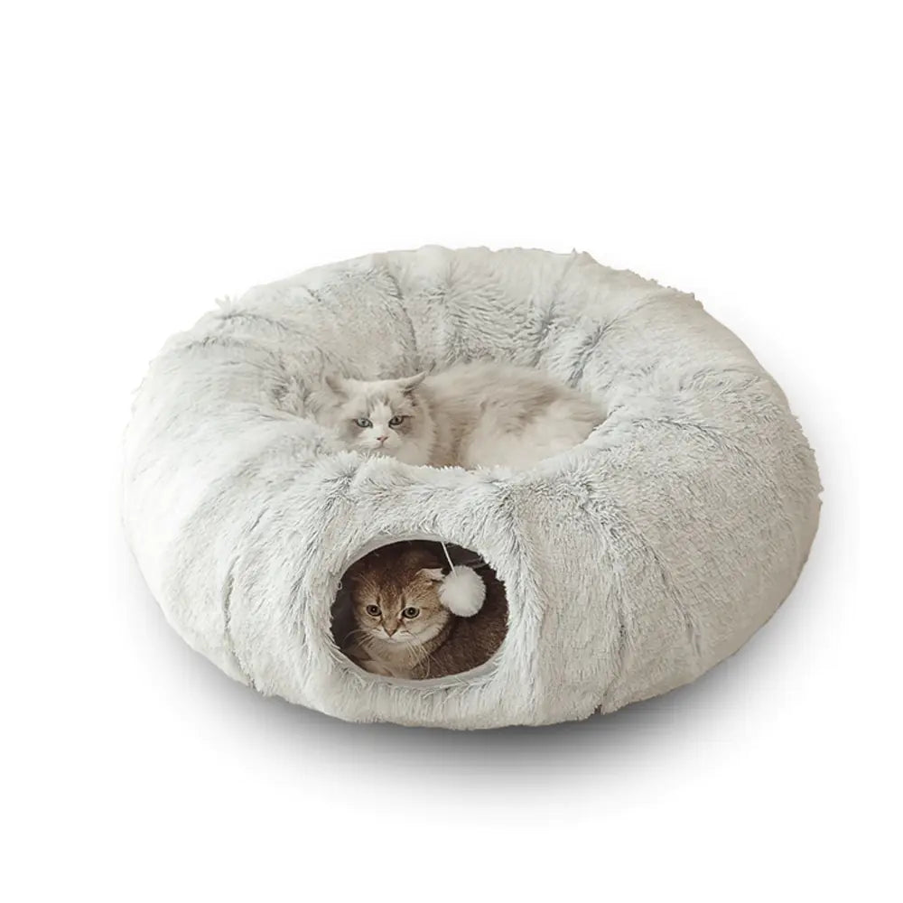 Luxury 2-in-1 Cat Tunnel Bed - Sleeping & Play in One