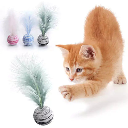 Interactive Feather Ball - Endless Fun for Curious Cats
